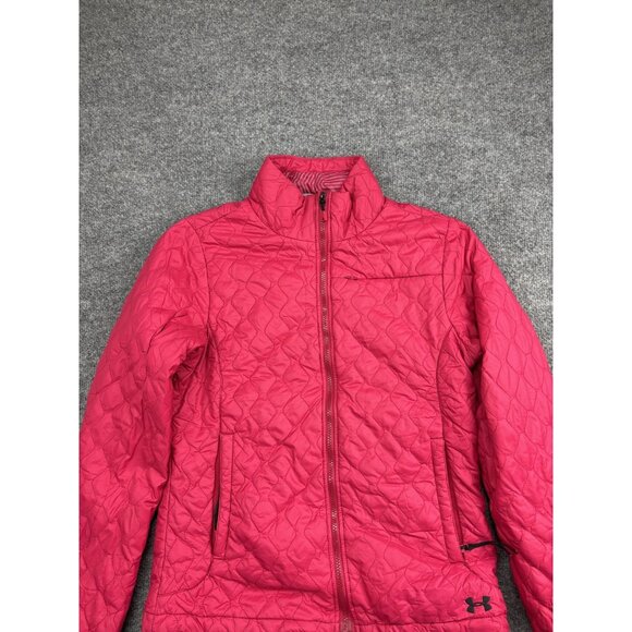 Under Armour Jacket Womens Medium Pink ColdGear Storm1 Infrared Quilted Full Zip - Picture 1 of 10